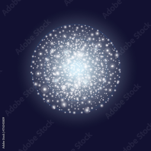 Vector graphic glowing ball