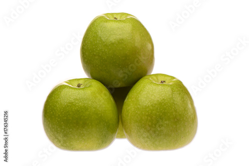 Four Granny Smith apples