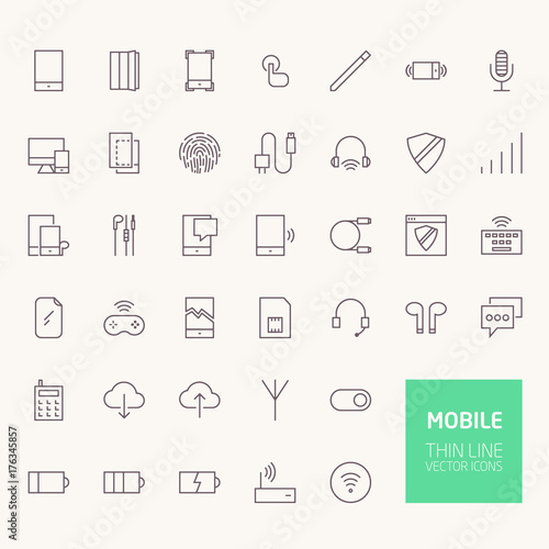 Mobile Outline Icons for web and mobile apps