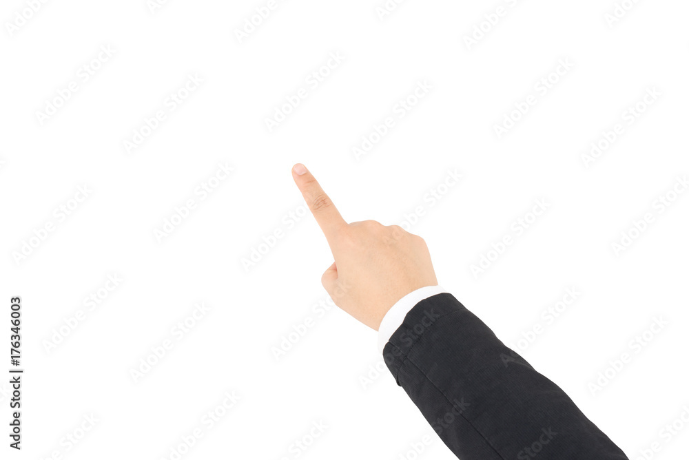 Isolated on White of Right Hand Finger Pointing in Business and Technology Concept with Clipping Path Selection Isolated on White of Right Hand Finger Pointing in Business and Technology Concept with Clipping Path Selection