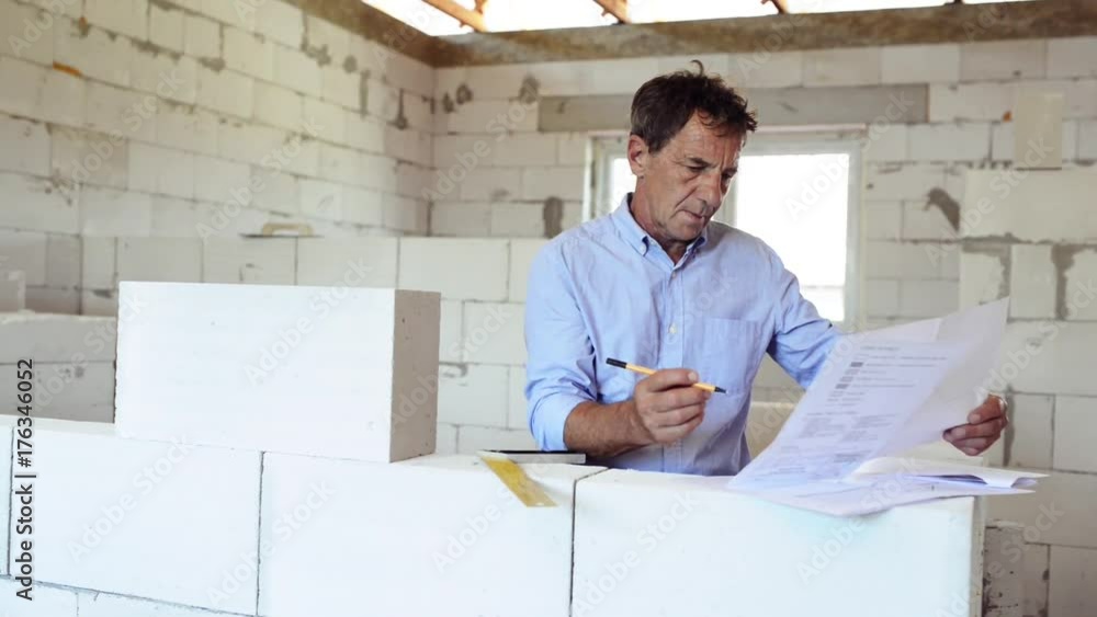 Senior architect or civil engineer at the construction site. Senior architect or civil engineer at the construction site.