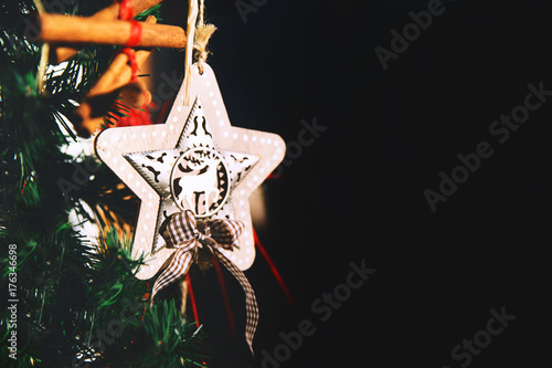 Decorative detail in Christmas market in Europe. photo