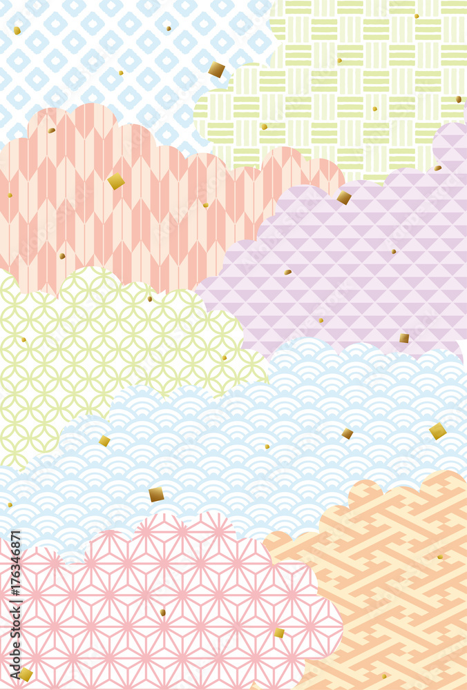 和柄の背景素材 はがきサイズ Stock ベクター Adobe Stock 和柄の背景素材 はがきサイズ Stock ベクター Adobe Stock