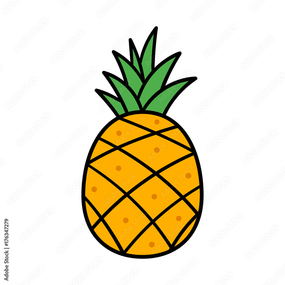 Cartoon Pineapple Stock Vector Adobe Stock