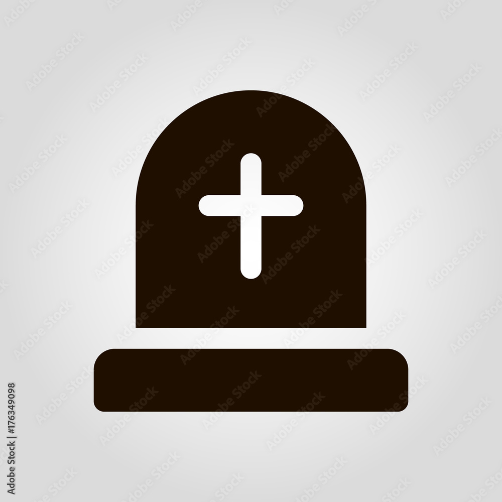 Obraz premium Tomb or monument isolated flat vector icon