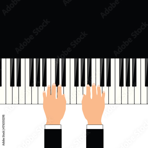 man hand on piano illustration