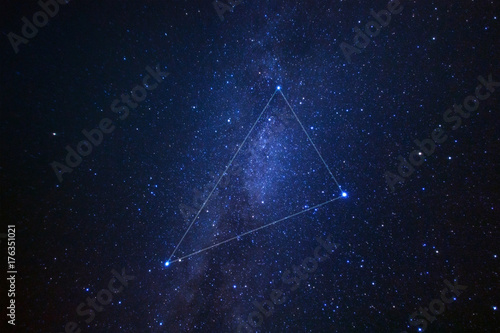 Summer triangle and milky way photo