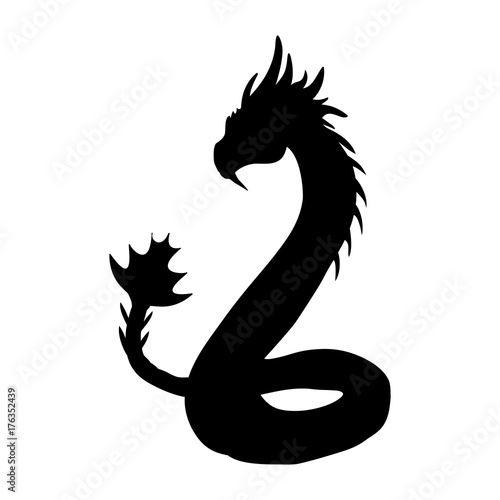 Basilisk silhouette ancient mythology fantasy