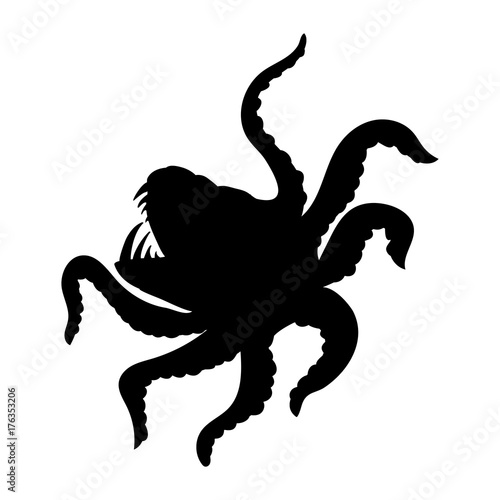 Kraken giant octopus silhouette ancient mythology fantasy 