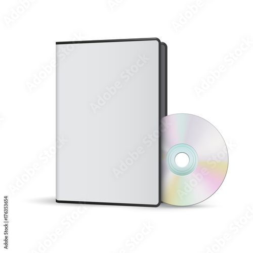 Open dvd software package template, vector, isolated on white photo