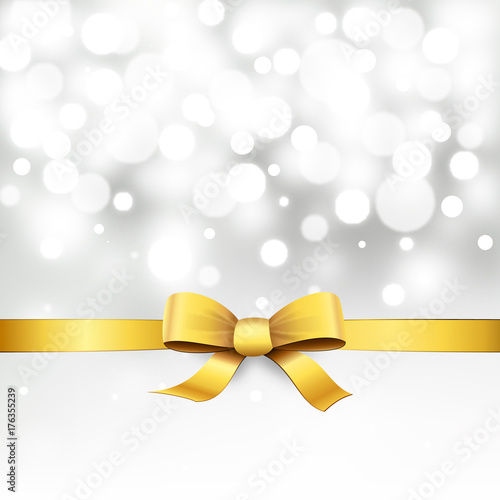 Bokeh and gold ribbon, gift card background