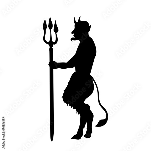 Devil demon religion trident silhouette ancient mythology
