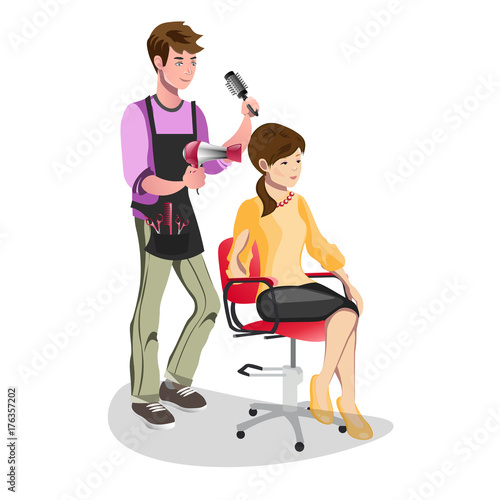 Woman in a beauty salon isolated