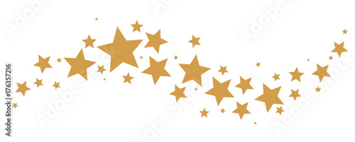 Star border, gold stars decoration, holiday banner