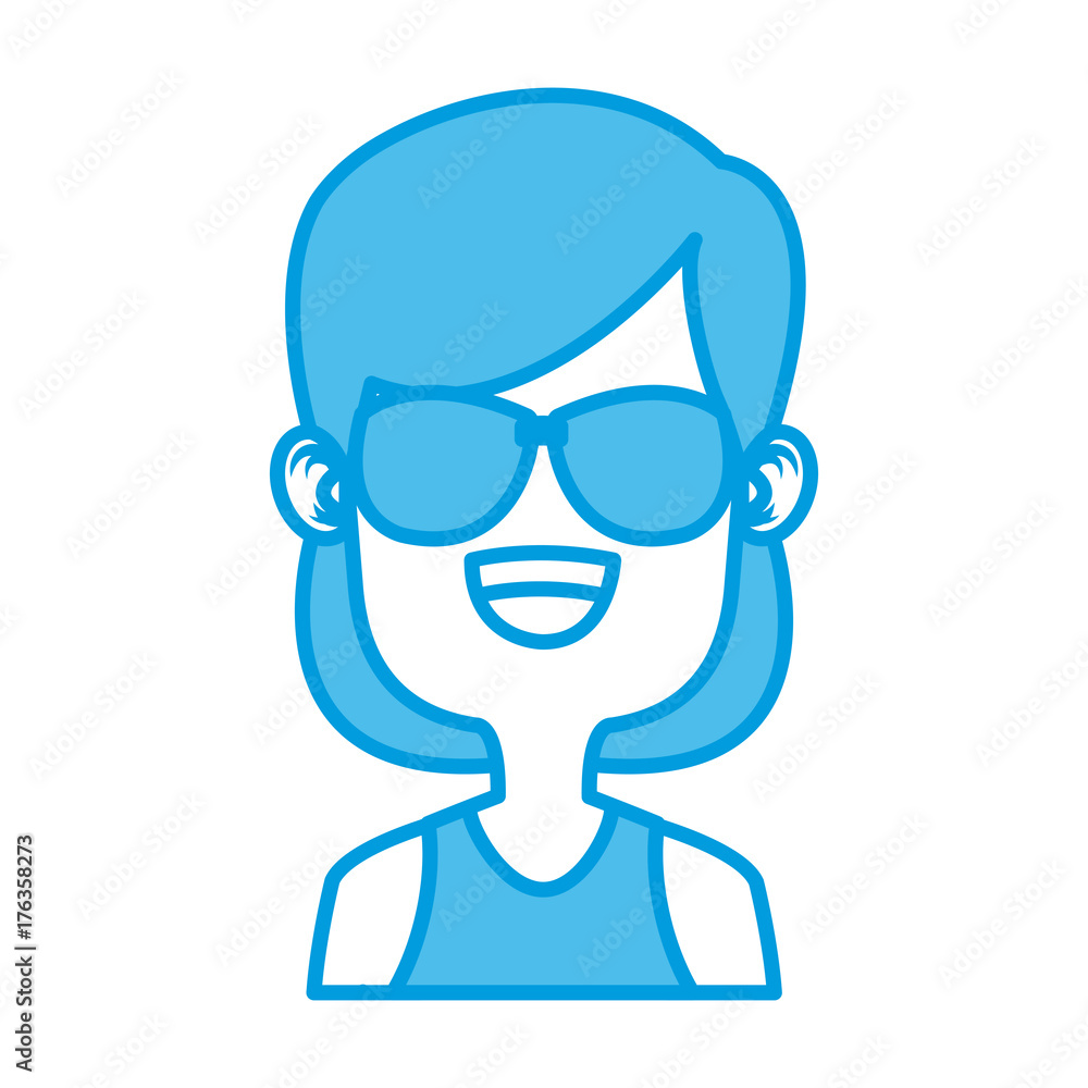 Girl with sunglasses icon vector illustration graphic design Girl with sunglasses icon vector illustration graphic design