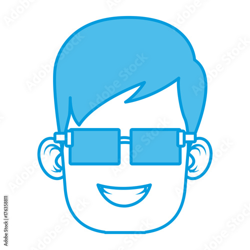 Boy with glasses cartoon icon vector illustration graphic design