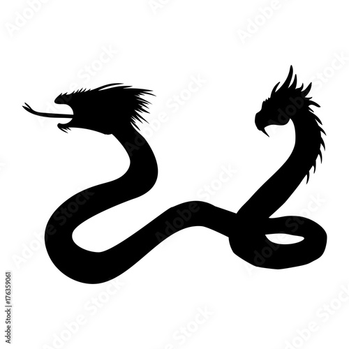 Serpent two headed silhouette ancient mythology fantasy