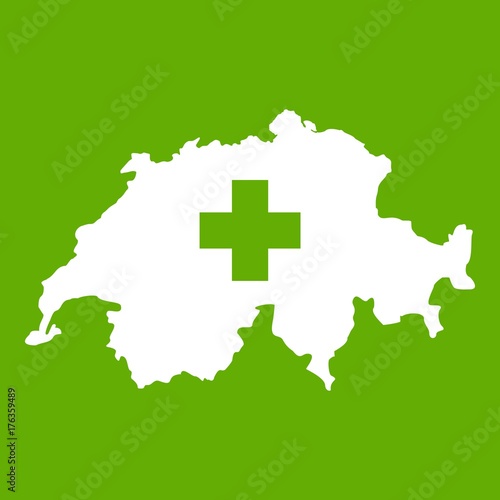 Switzerland map icon green