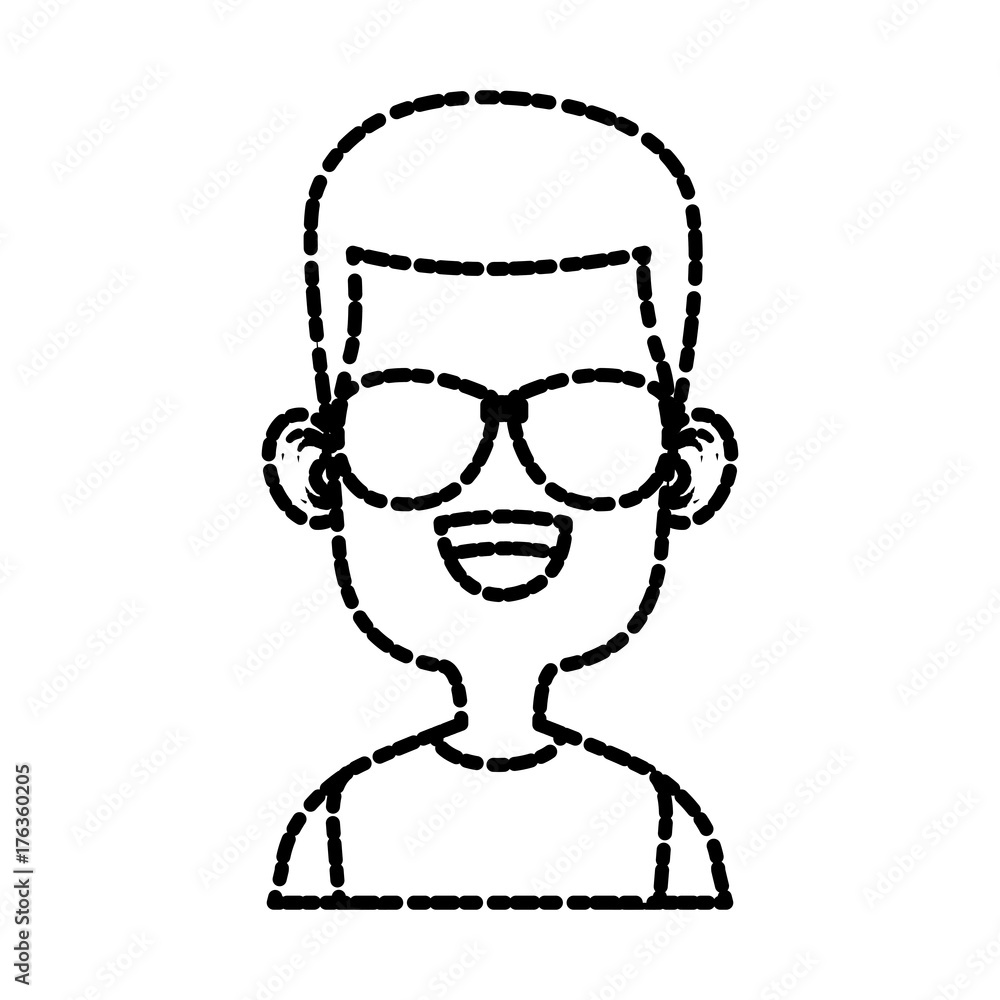 Boy with sunglasses cartoon icon vector illustration graphic design