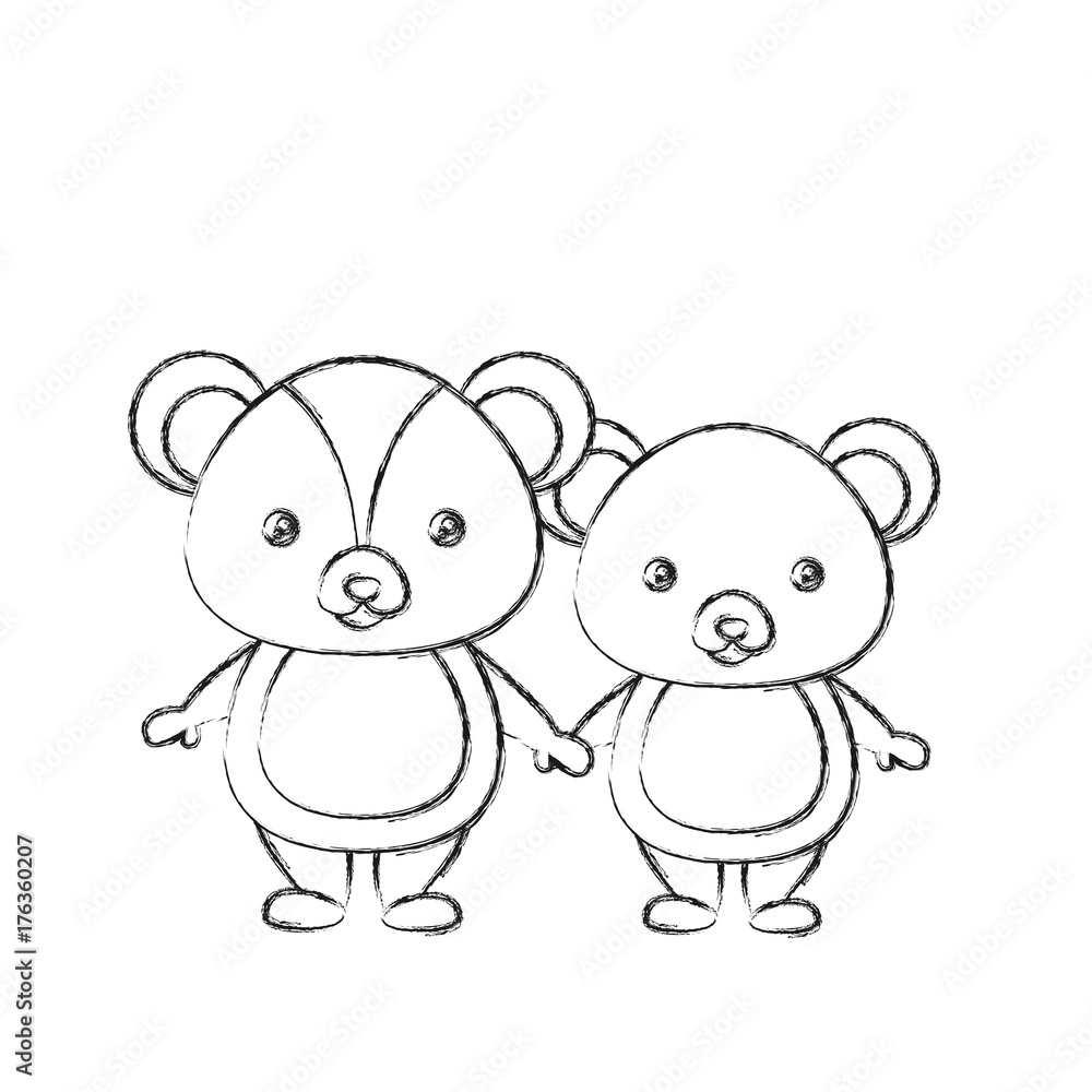 Naklejka premium cute bears icon over white background vector illustration