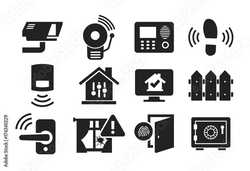 Home security and protection icon set 02