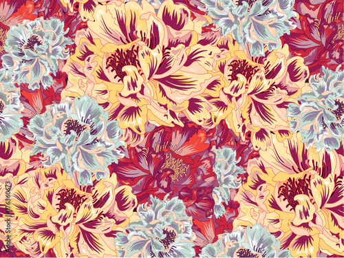Bright Vintage Blossom Vector Seamless Pattern © aniade