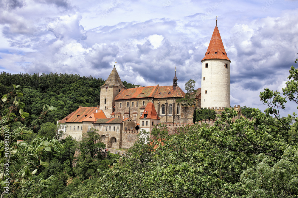 Krivoklat castle in the middle of summer