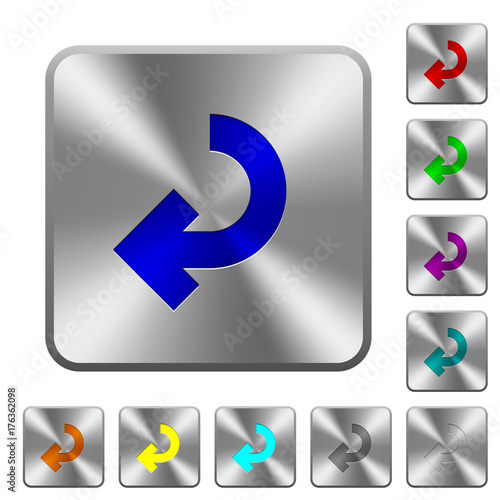 Return arrow rounded square steel buttons