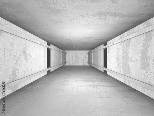 Fototapeta Naklejka Na Ścianę i Meble -  Dark basement empty room interior. Concrete walls