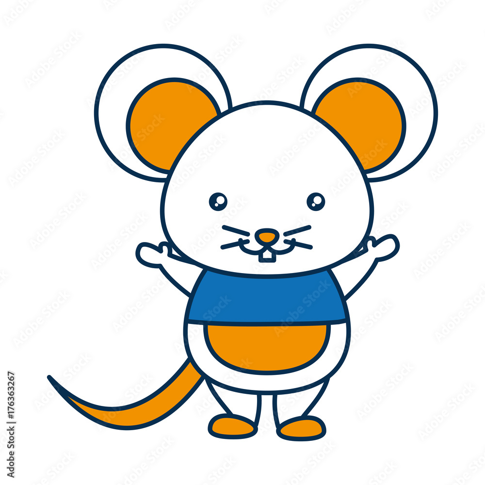 cute mouse icon over white background vector illustration