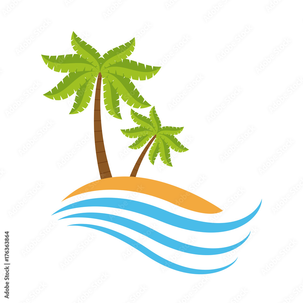 Fototapeta premium Summer and beach symbol icon vector illustratino graphic design