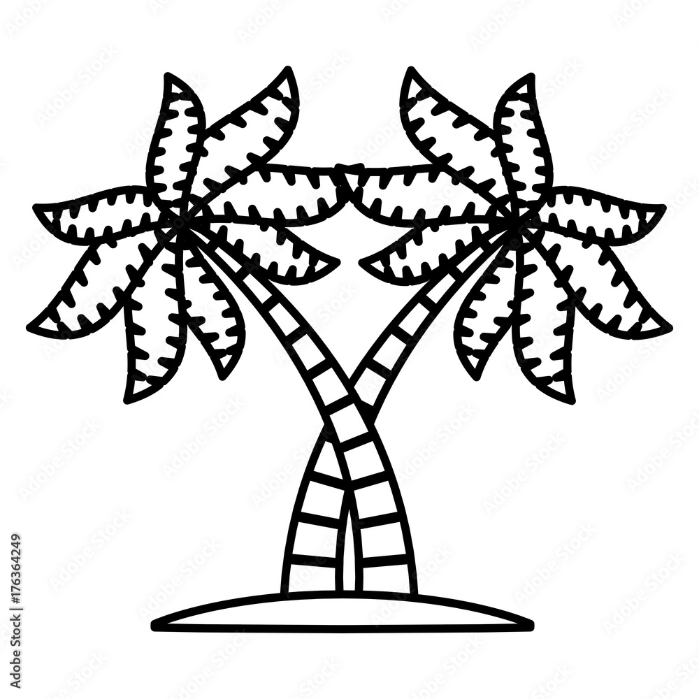 Tree palms nature icon vector illustratino graphic design Tree palms nature icon vector illustratino graphic design