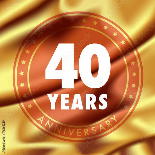 40 years anniversary vector icon, logo