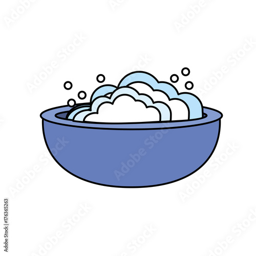 pail object with detergent and bubbles to clean