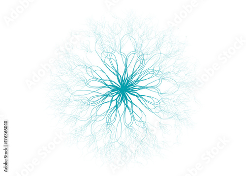 Abstract Science Background and Object. Electrical discharges on a white Background