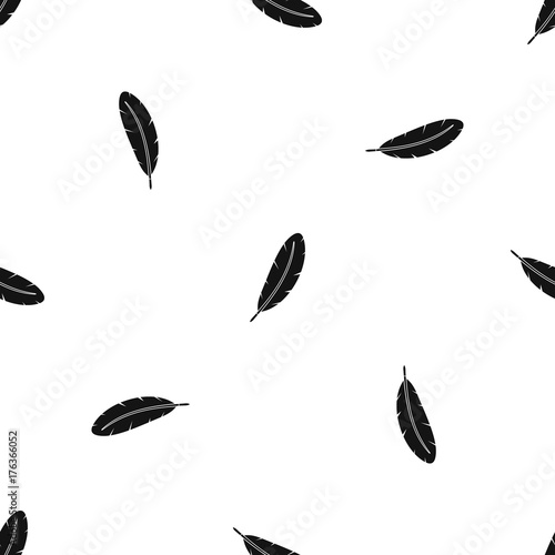 Feather pen pattern seamless black