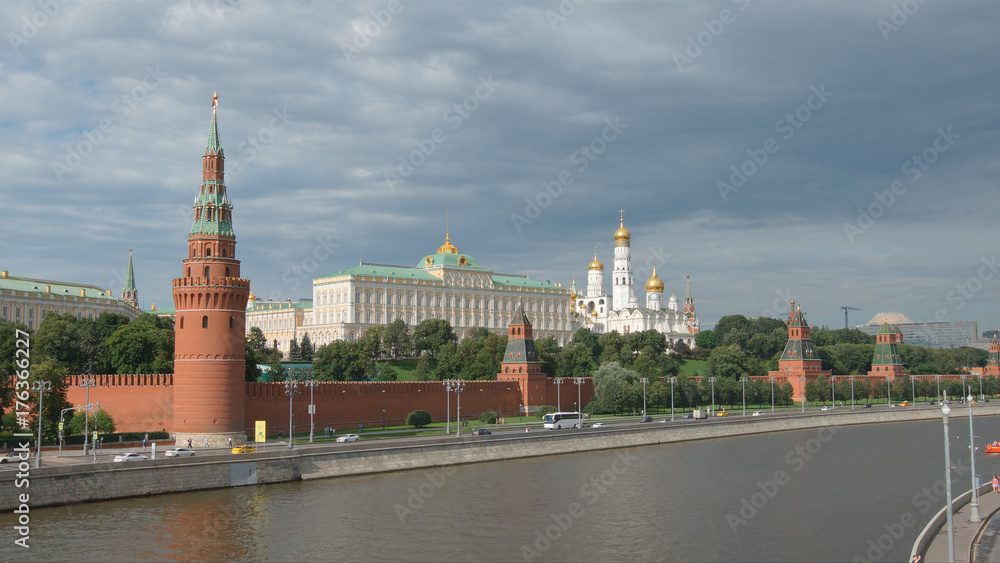 Kremlin and a river in the summer - Moscow, Russia