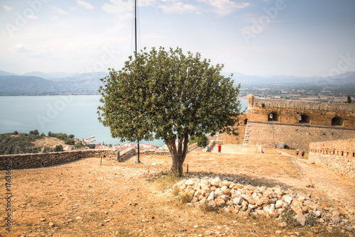 The magnificent Palamidi castle on a hill in the center of the ancient city Nafplio in Greece
 photo
