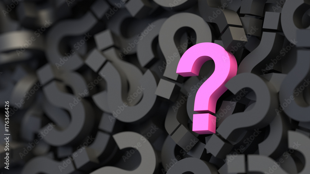 Black and pink question marks background. 3D Rendering. Black and pink question marks background. 3D Rendering.