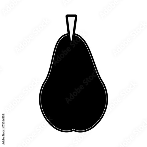 pear fruit icon image vector illustration design  black and white