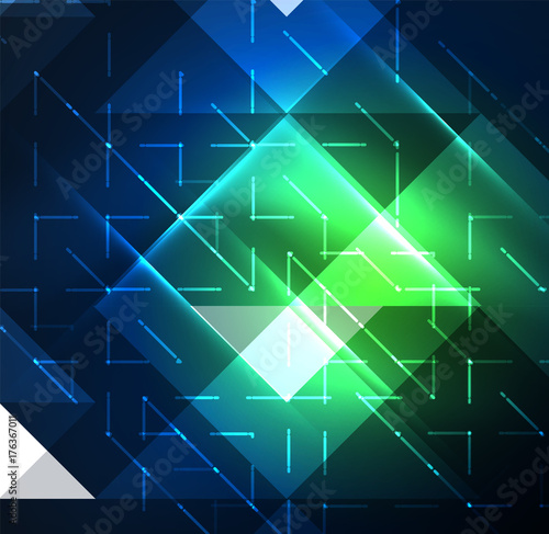 Cosmic electric background with shiny glowing plexus electricity impulses