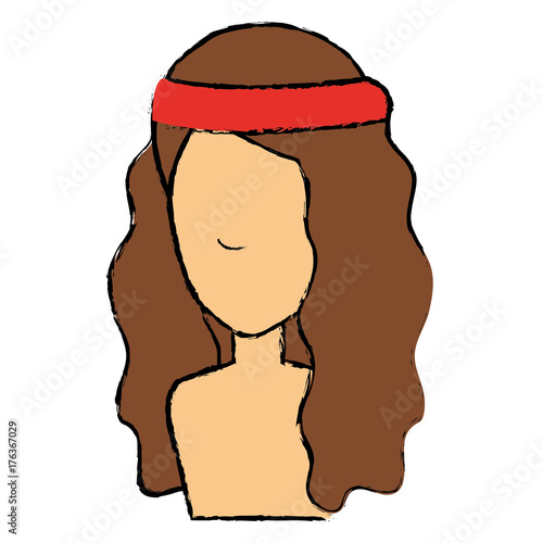 hippie woman shirtless avatar character