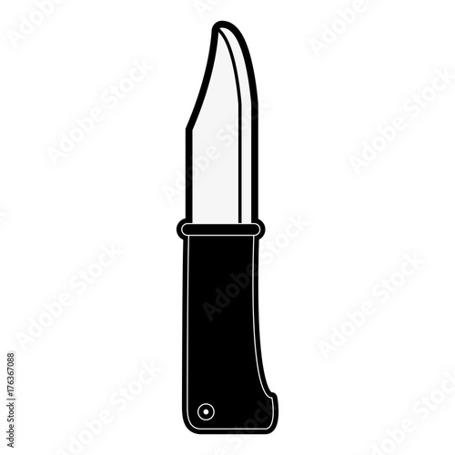 camping knife icon image vector illustration design black and white