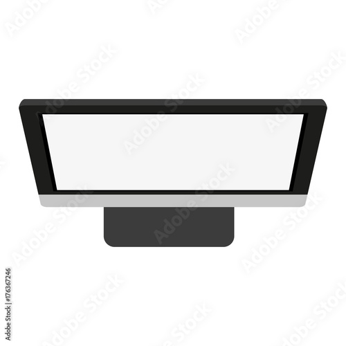 computer monitor with blank screen topview icon image vector illustration design 