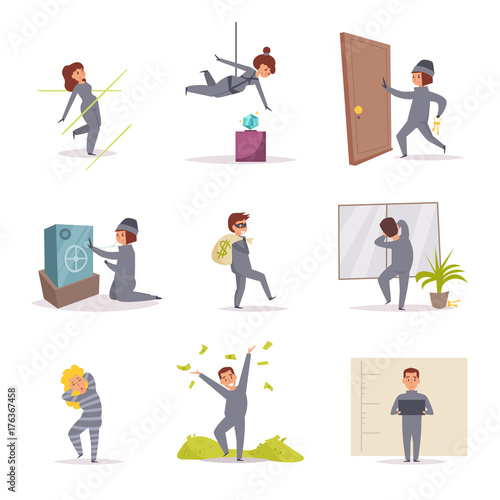 Robbers. Vector. Cartoon.