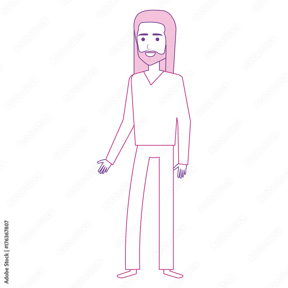 hippie man with long hair hippie man with long hair