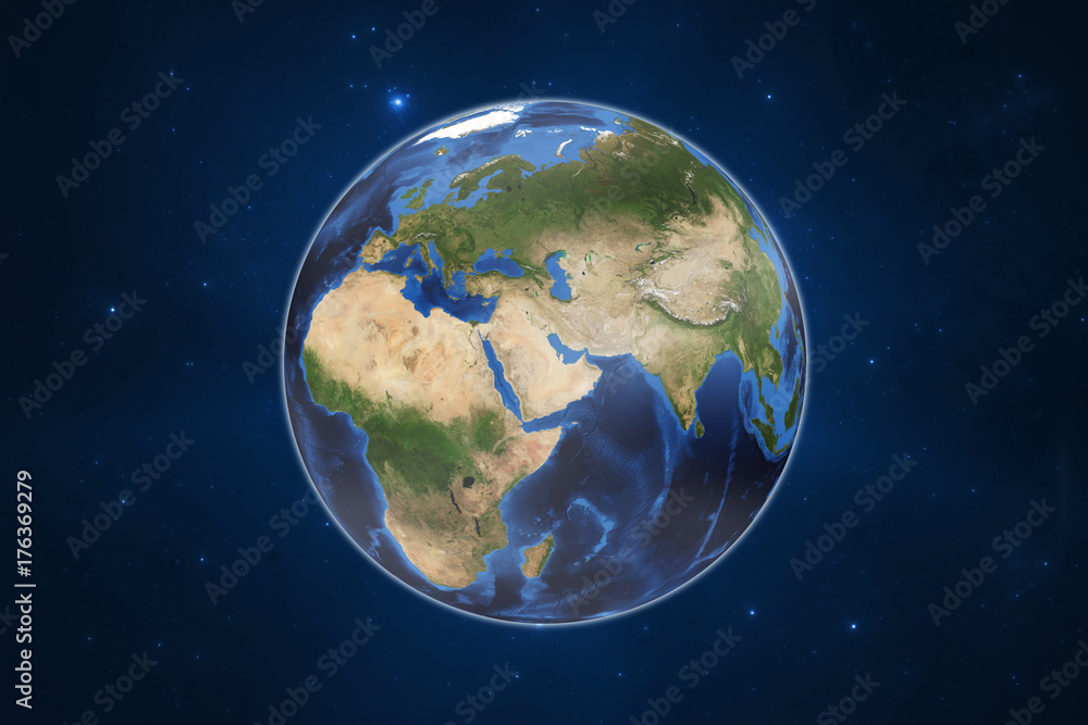 Planet Earth with starry galactical background. Elements of this image furnished by NASA