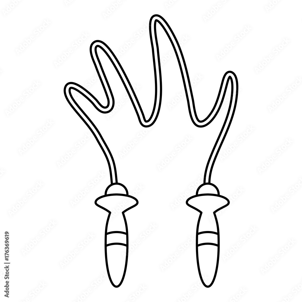 jump rope fitness or sport related icon image vector illustration design black line jump rope fitness or sport related icon image vector illustration design black line