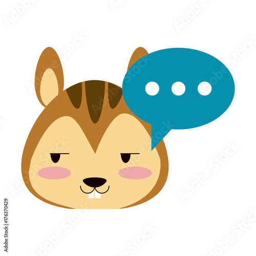 squirrel flirty with chat bubble cute animal cartoon icon image vector illustration design 
