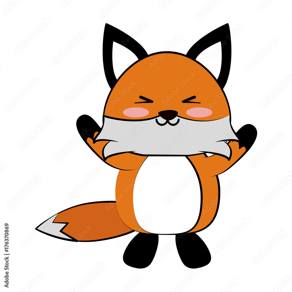 Obraz premium fox with open arms cute animal cartoon icon image vector illustration design 